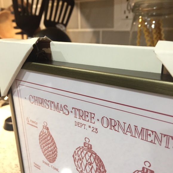 Hearth & Hand 7" x 7" Metal Framed Ornaments Print Wall Art in Red /White - Picture 2 of 9